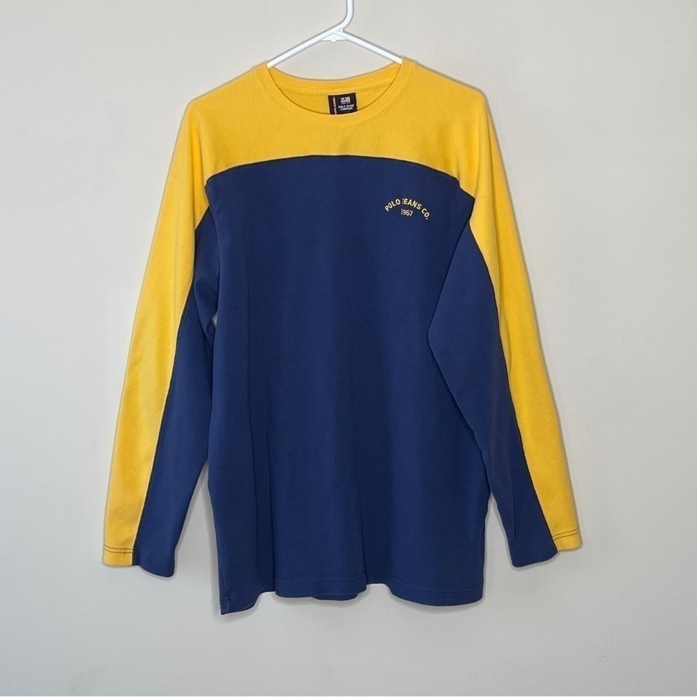 Ralph Lauren Blue and Yellow Long Sleeve Tee